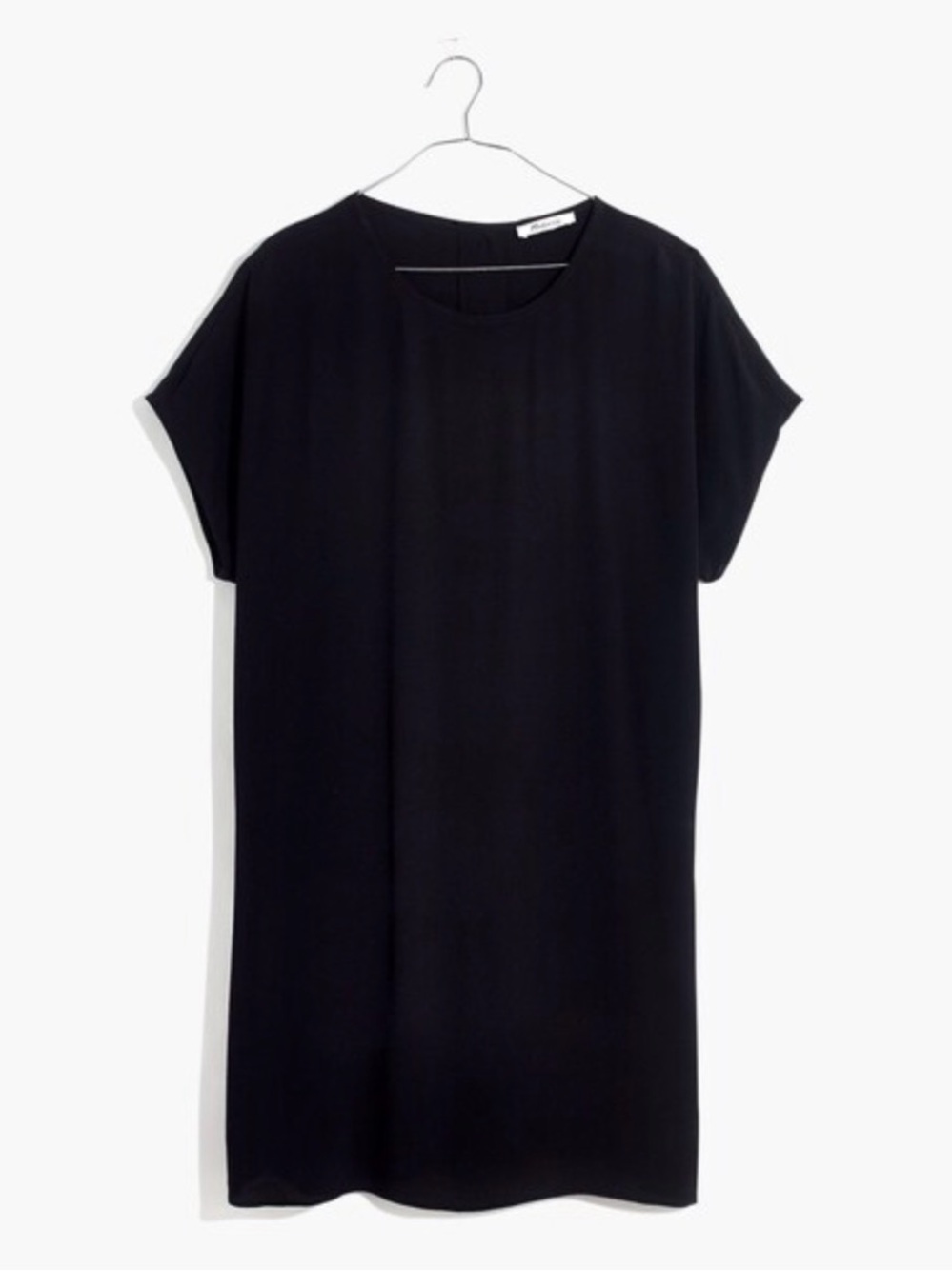 Madewell Crewneck Button-Back Easy Dress in Black NWT